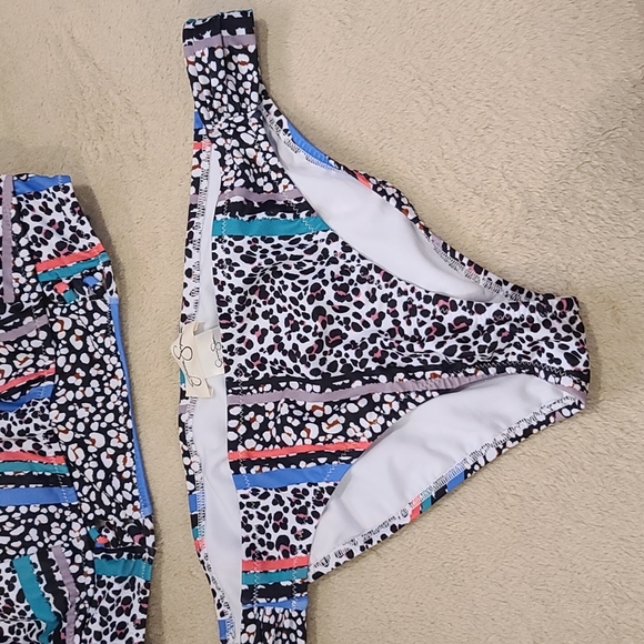 Jessica Simpson bikini NEW large top xl bottom color rose multi - Picture 3 of 7